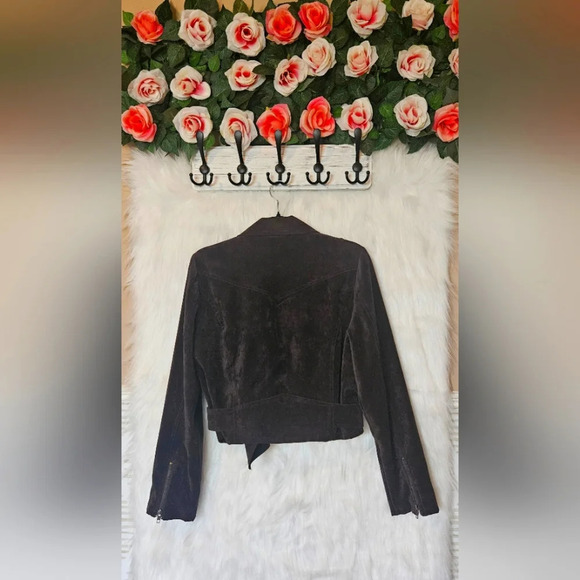 Forever 21 Suedette Bomber Jacket w/Buckles - Picture 4 of 6